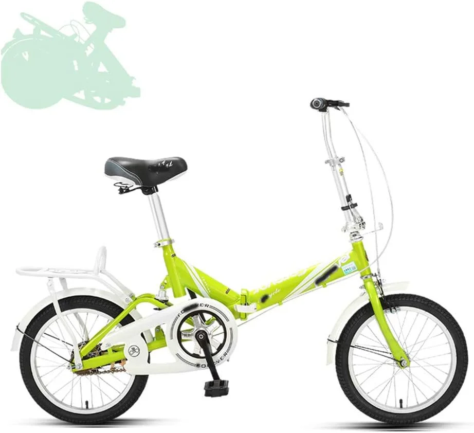 دوچرخه تاشو، دوچرخه مینی قابل حمل فوق سبک 16 اینچی برای مردان و زنان جوان با فنر کمک فنر و صندلی پهن و راحت