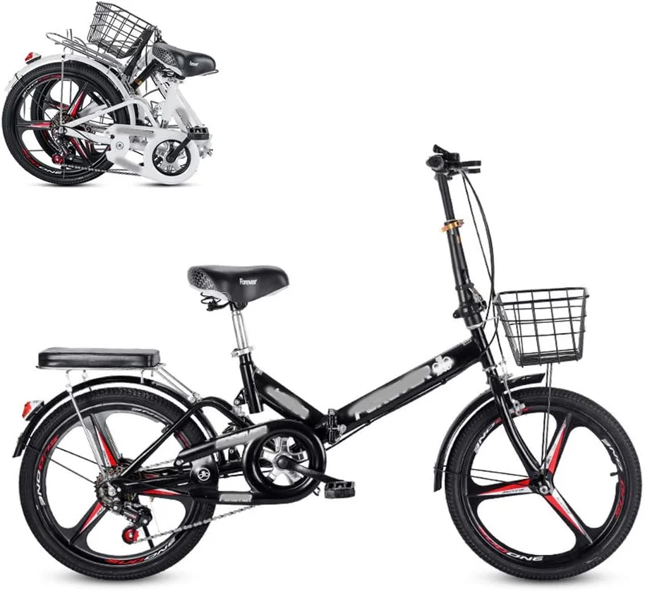 دوچرخه تاشو، چرخ یکپارچه 6 سرعته 20 اینچی، دوچرخه رفت و آمد و نصب آسان، دارای زین قابل تنظیم و راحت