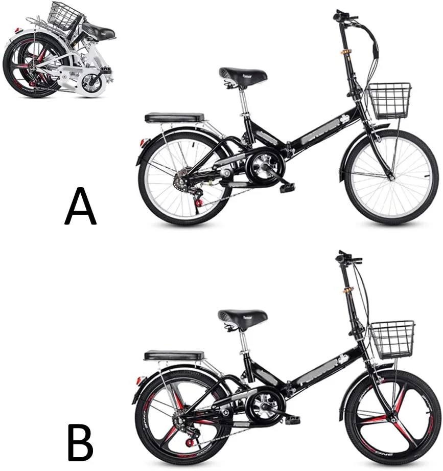 دوچرخه تاشو، 20 اینچ 6 دنده با تعویض دنده انگشتی، صندلی قابل تنظیم، فنر کمک فنر عقب، دوچرخه رفت و آمد راحت و قابل حمل