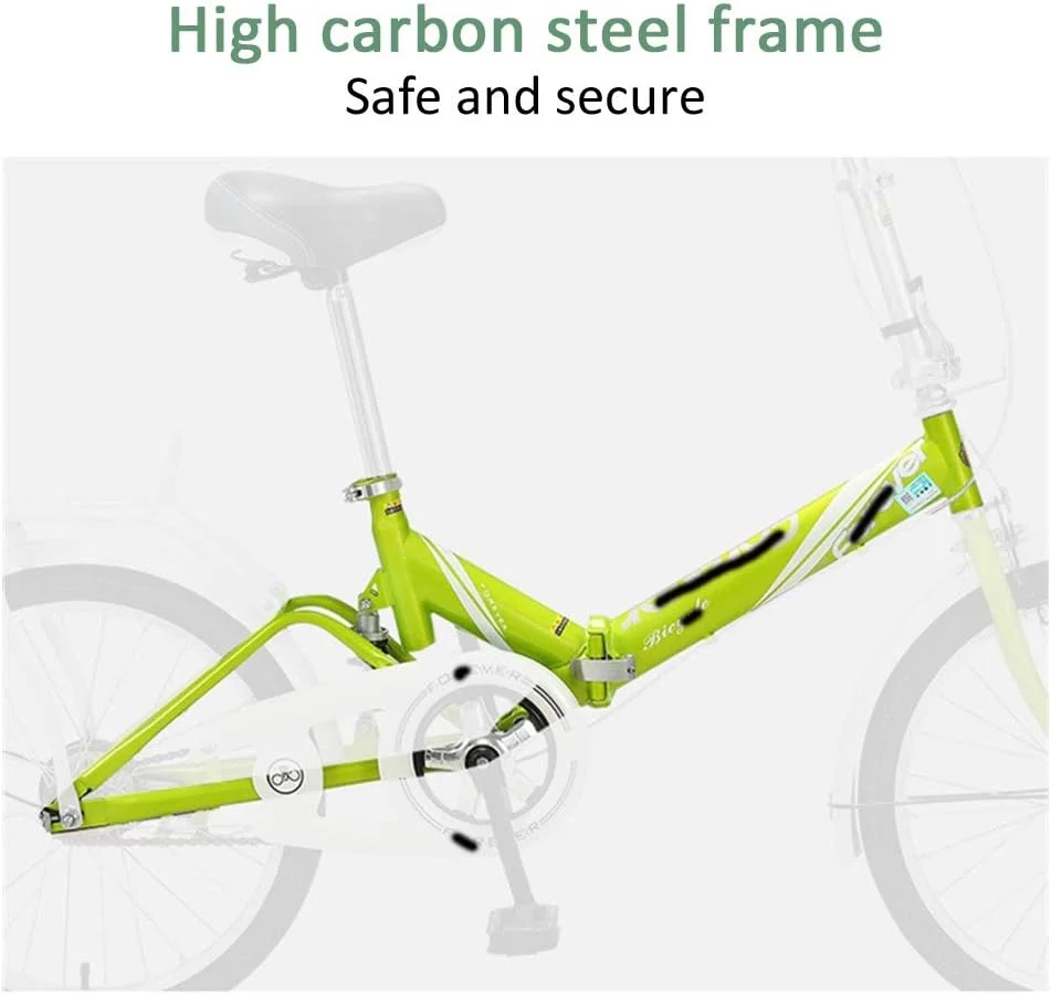 دوچرخه تاشو، دوچرخه مینی قابل حمل فوق سبک 16 اینچی برای مردان و زنان جوان با فنر کمک فنر و صندلی پهن و راحت