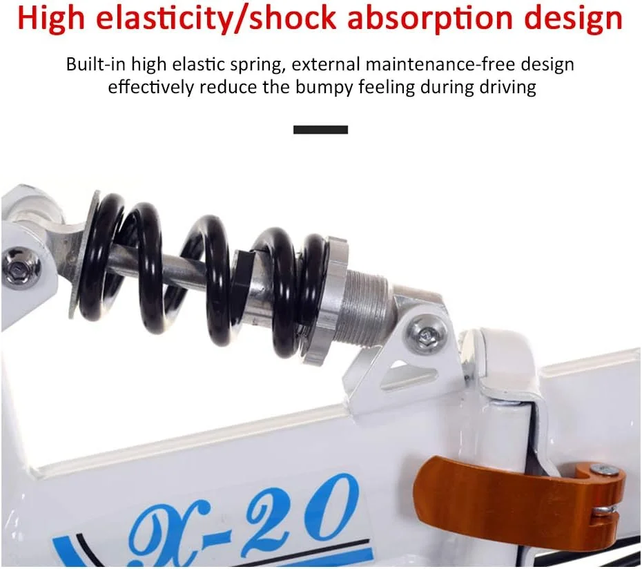 دوچرخه تاشو، دوچرخه کوچک دانشجویی 20 اینچی فوق سبک قابل حمل با سرعت متغیر، ترمز دیسکی دوبل جلو و عقب 6 سرعته با صندلی قابل تنظیم