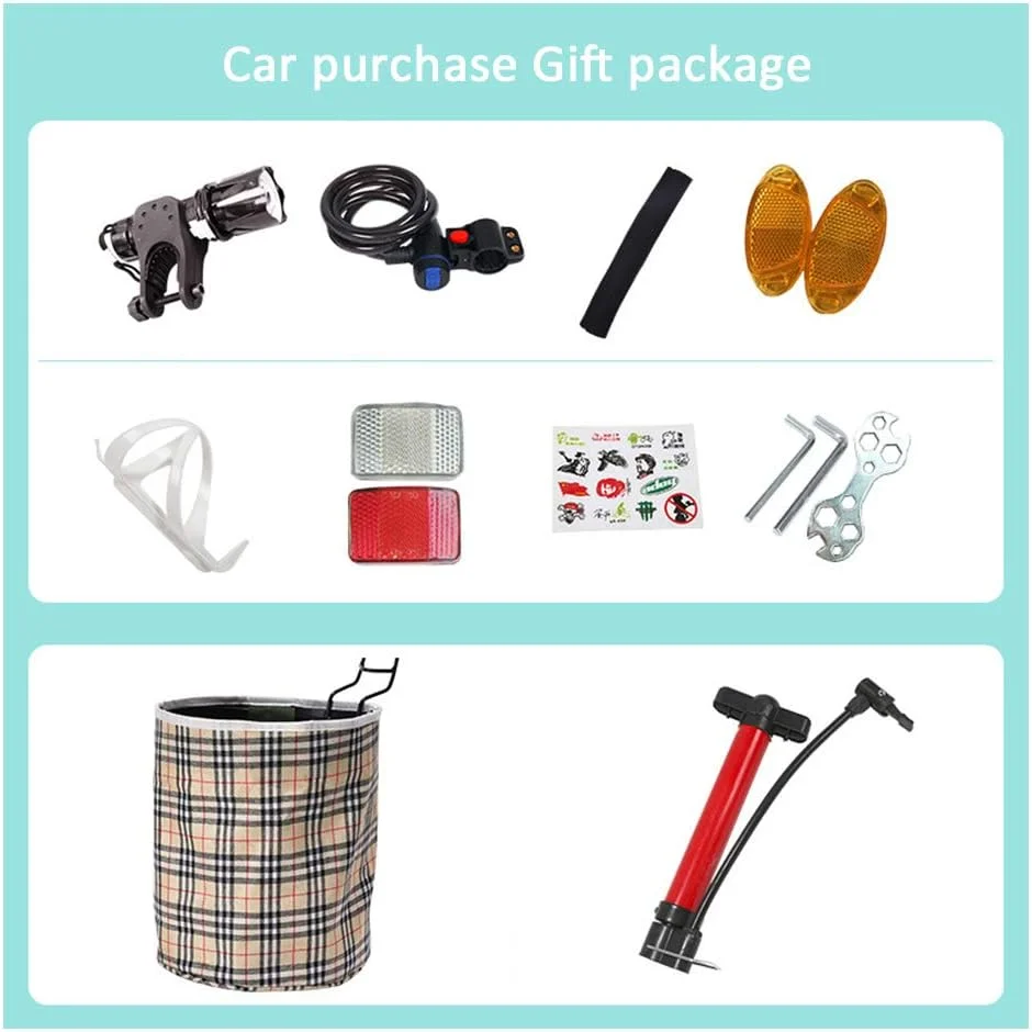 دوچرخه تاشو، 20 اینچ 7 سرعته فوق سبک قابل حمل، دسته و صندلی قابل تنظیم، ترمز دیسکی دوبل (شامل هدیه)