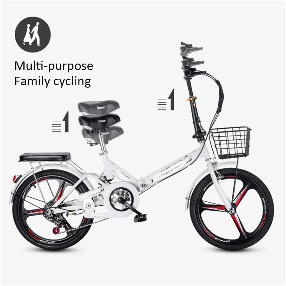 دوچرخه تاشو، چرخ یکپارچه 6 سرعته 20 اینچی، دوچرخه رفت و آمد و نصب آسان، دارای زین قابل تنظیم و راحت