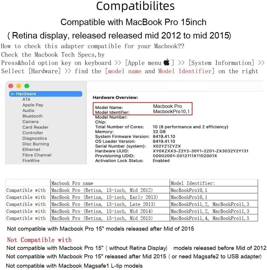 آداپتور برق 85 واتی جایگزین eWINNER، 20 ولت 4.25 آمپر، برای MagSafe 2، نوک T و دوشاخه AC امارات/انگلستان/عربستان سعودی برای MacBook Pro (صفحه نمایش رتینا، عرضه شده از اواسط 2012 تا اواسط 2015) آداپتور برق 85 واتی جایگزین eWINNER، 20 ولت 4.25 آمپر، برای MagSafe 2، نوک T و دوشاخه AC امارات/انگلستان/عربستان سعودی برای MacBook Pro (صفحه نمایش رتینا، عرضه شده از اواسط 2012 تا اواسط 2015)