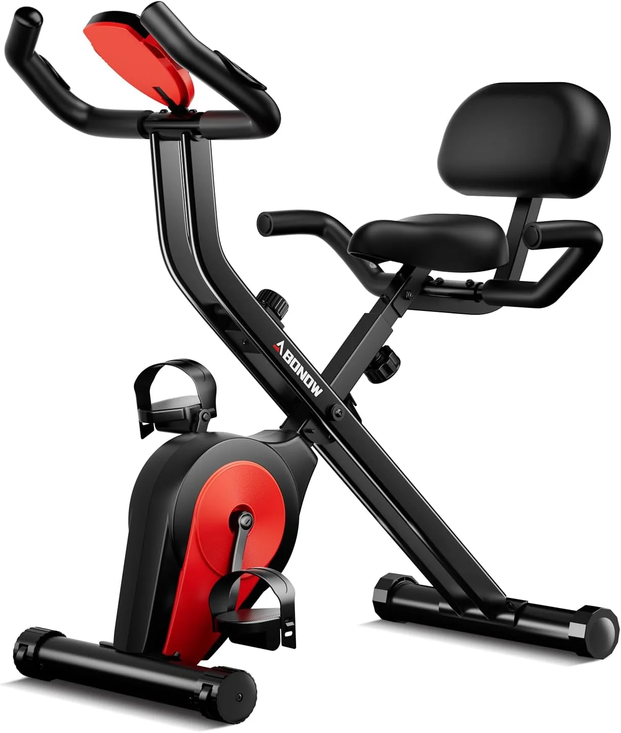 دوچرخه ورزشی تاشو، دوچرخه ثابت کم صدا برای خانه، دوچرخه سواری داخلی جمع و جور با مقاومت مغناطیسی قابل تنظیم، ظرفیت 136 کیلوگرم، چرخ لنگر 3 کیلوگرمی