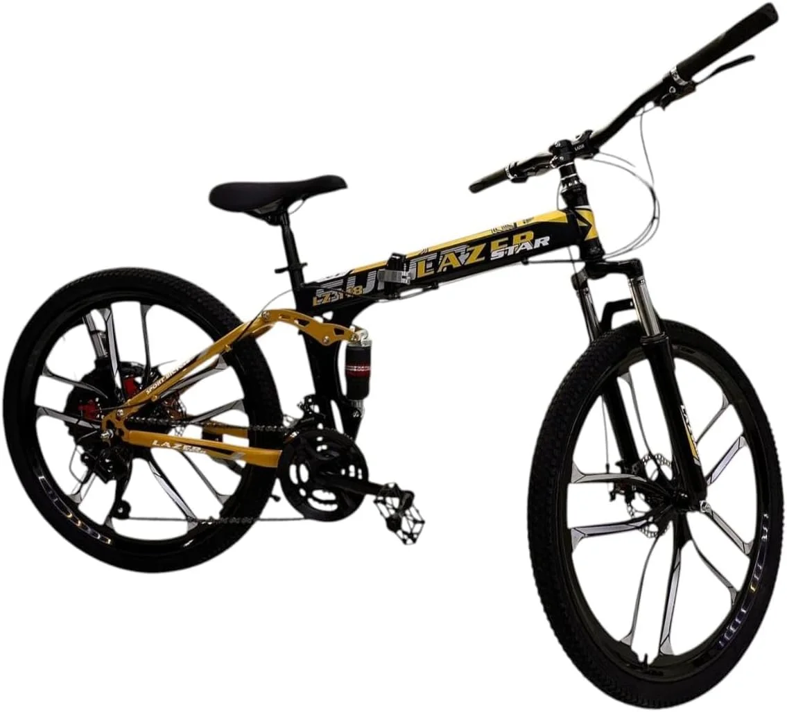 دوچرخه تاشو دنده ای برای بزرگسالان - دوچرخه پرشی تاشو 18 سرعته با ترمز دیسکی - سایز 20/24/26