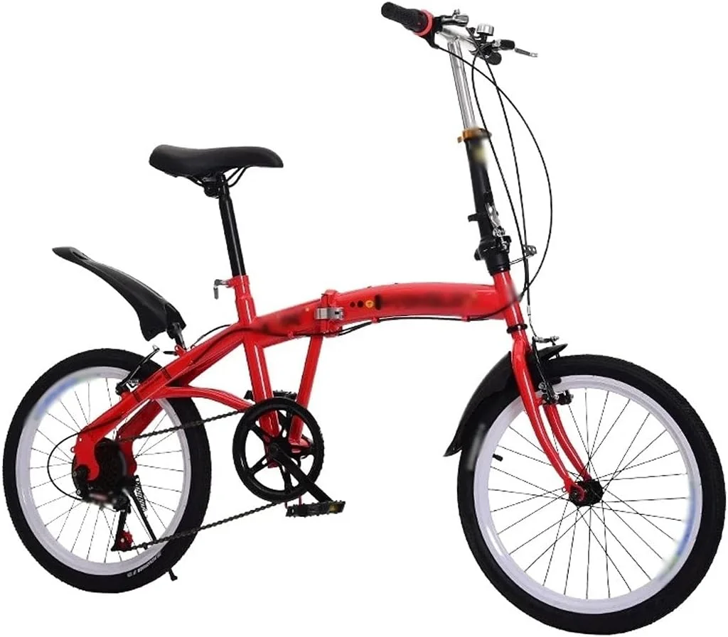 دوچرخه تاشو 20 اینچی 6 سرعته با فریم فولادی کربنی و رنگ شده، پدال جمع و جور مناسب بزرگسالان