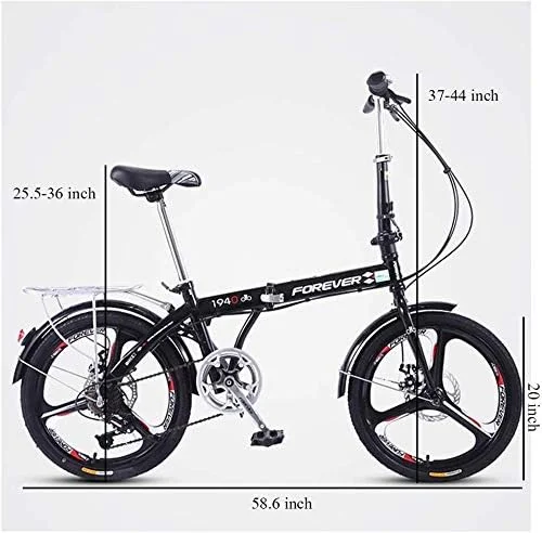 دوچرخه تاشو زنانه 20 اینچی 7 سرعته، دوچرخه تاشو سبک وزن مناسب بزرگسالان، فریم فولادی کربنی صورتی با سه پره