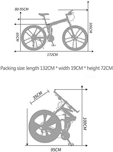 دوچرخه کورسی 26 اینچ 27 دنده ترمز دیسکی دوبل تاشو با سیستم تعلیق کامل، ضد لغزش، سبک وزن، فریم آلومینیومی با سیستم تعلیق