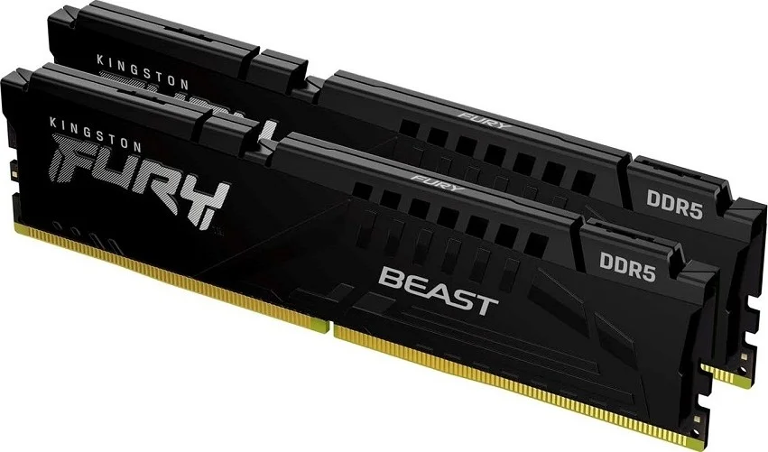 حافظه رم کینگستون Fury Beast DDR5، ظرفیت 32 گیگابایت، فرکانس 4800 مگاهرتز، تاخیر CL38، ولتاژ 1.1 ولت، DIMM، Intel XMP 3.0، Non-ECC | KF548C38BBK2-32
