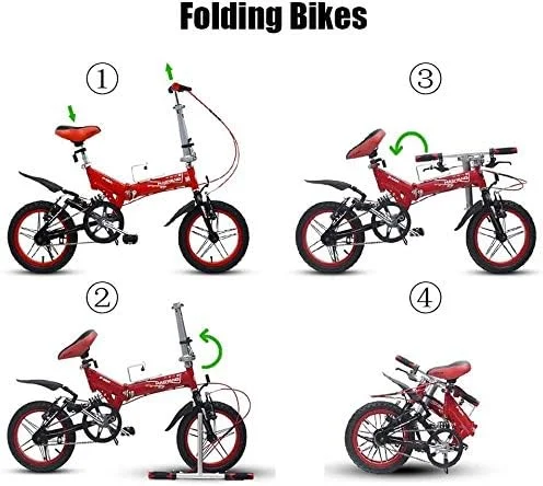 دوچرخه تاشو مردانه و زنانه 14 اینچی، دوچرخه کوهستانی تاشو کوچک، سبک وزن، قاب فولادی کربنی تقویت شده، دوچرخه رفت و آمد