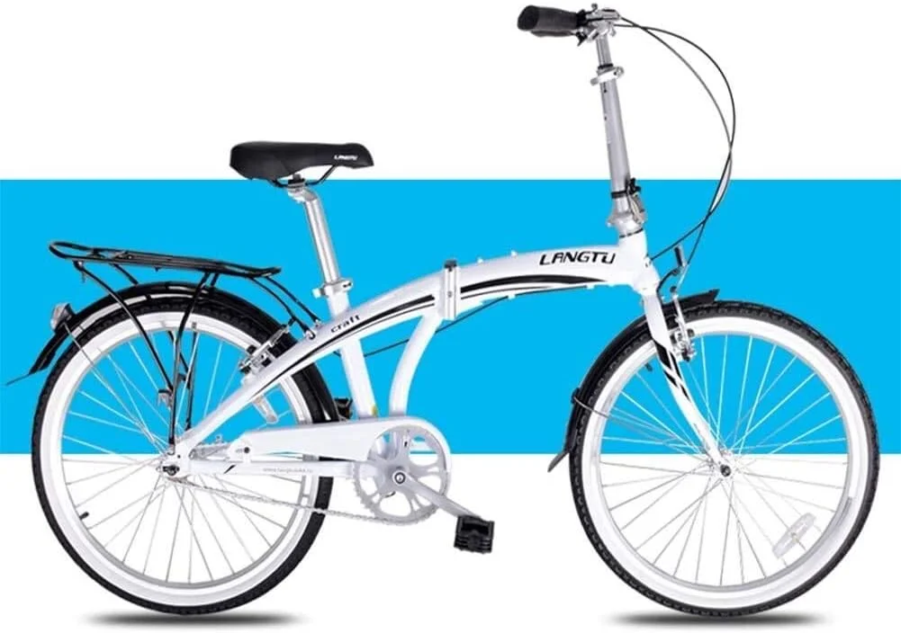 دوچرخه تاشو سبک وزن بزرگسالان مردان زنان دوچرخه های تاشو 24 تک سرعته دوچرخه شهری تاشو دوچرخه آلیاژ آلومینیوم با قفسه حمل عقب