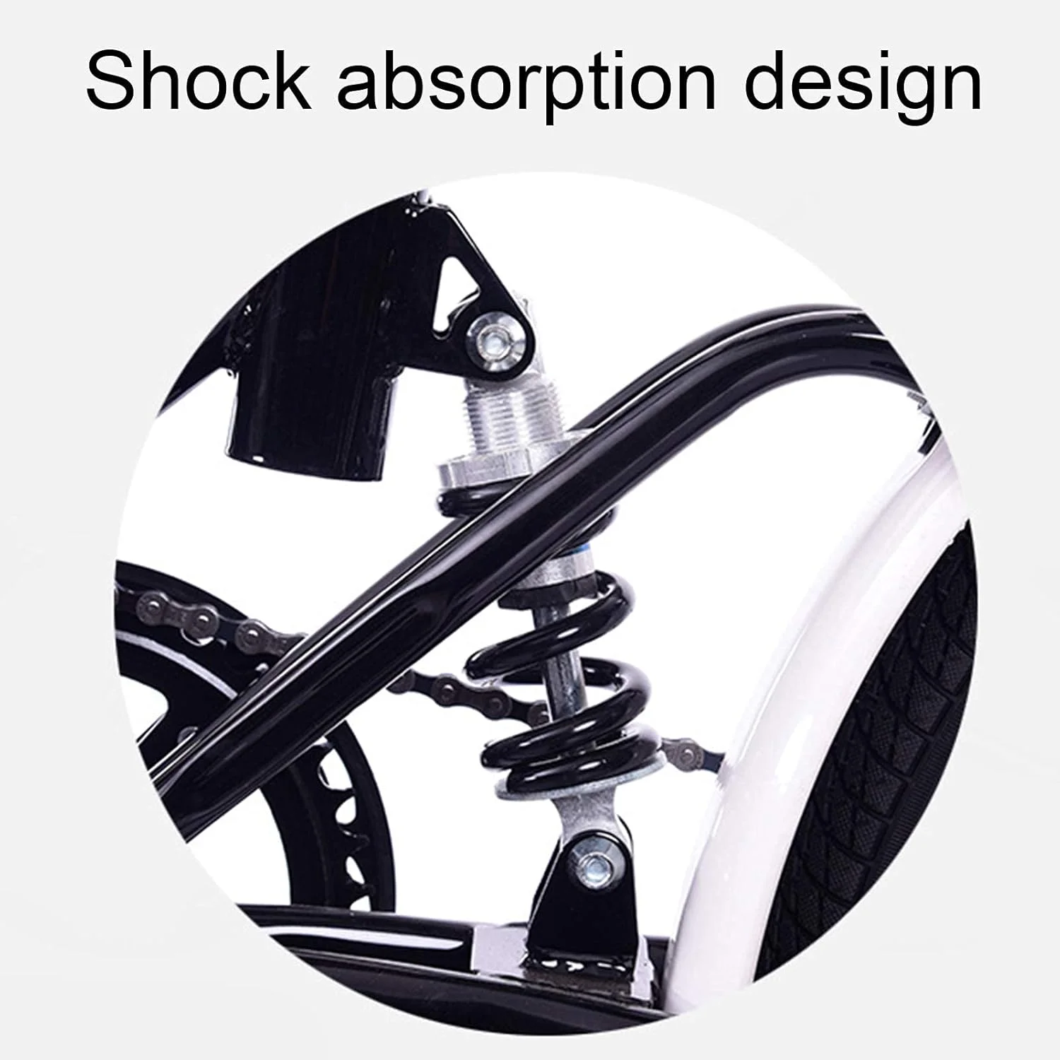 دوچرخه تاشو مینی سبک وزن شهری تاشو 20 اینچی با سیستم تعلیق فشرده برای مردان و زنان بزرگسال، نوجوانان، دانشجویان، کارمندان اداری، محیط شهری (صورتی)