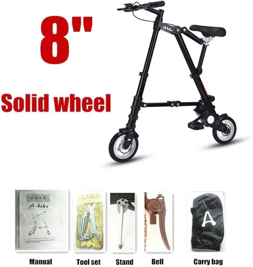 دوچرخه تاشو مینی فوق سبک Ground Bike 8 اینچی، قابل حمل برای مترو و فضای باز، مدل B با چرخ های بادی