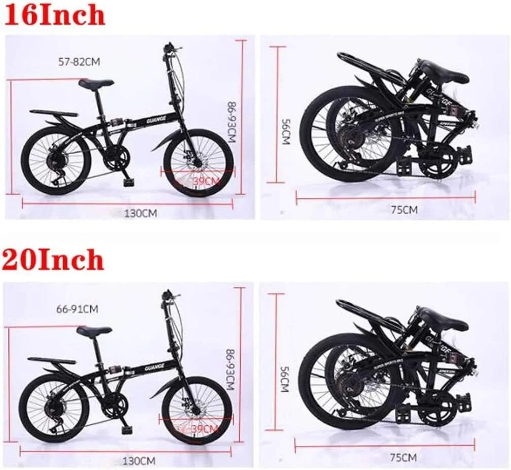 دوچرخه تاشو 20 اینچی با سرعت متغیر، ترمز دیسکی دوبل، سیستم تعلیق کامل ضد لغزش برای آقایان و بانوان با فریم عقب تحمل کننده بار