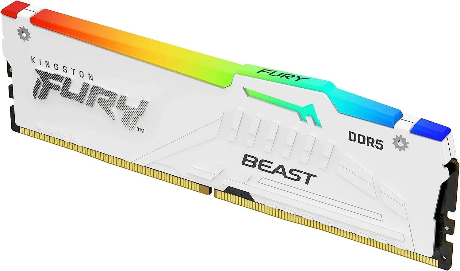 حافظه رم دسکتاپ کینگستون Fury Beast RGB با ظرفیت 32 گیگابایت (2 عدد 16 گیگابایتی) DDR5، سرعت 5200MT/s، CL40 DIMM، Intel XMP 3.0، فناوری همگام سازی مادون قرمز، پایداری اورکلاک، کیت 2 عددی، سفید | KF552C40BWAK2-32 حافظه رم دسکتاپ کینگستون Fury Beast RGB با ظرفیت 32 گیگابایت (2 عدد 16 گیگابایتی) DDR5، سرعت 5200MT/s، CL40 DIMM، Intel XMP 3.0، فناوری همگام سازی مادون قرمز، پایداری اورکلاک، کیت 2 عددی، سفید | KF552C40BWAK2-32
