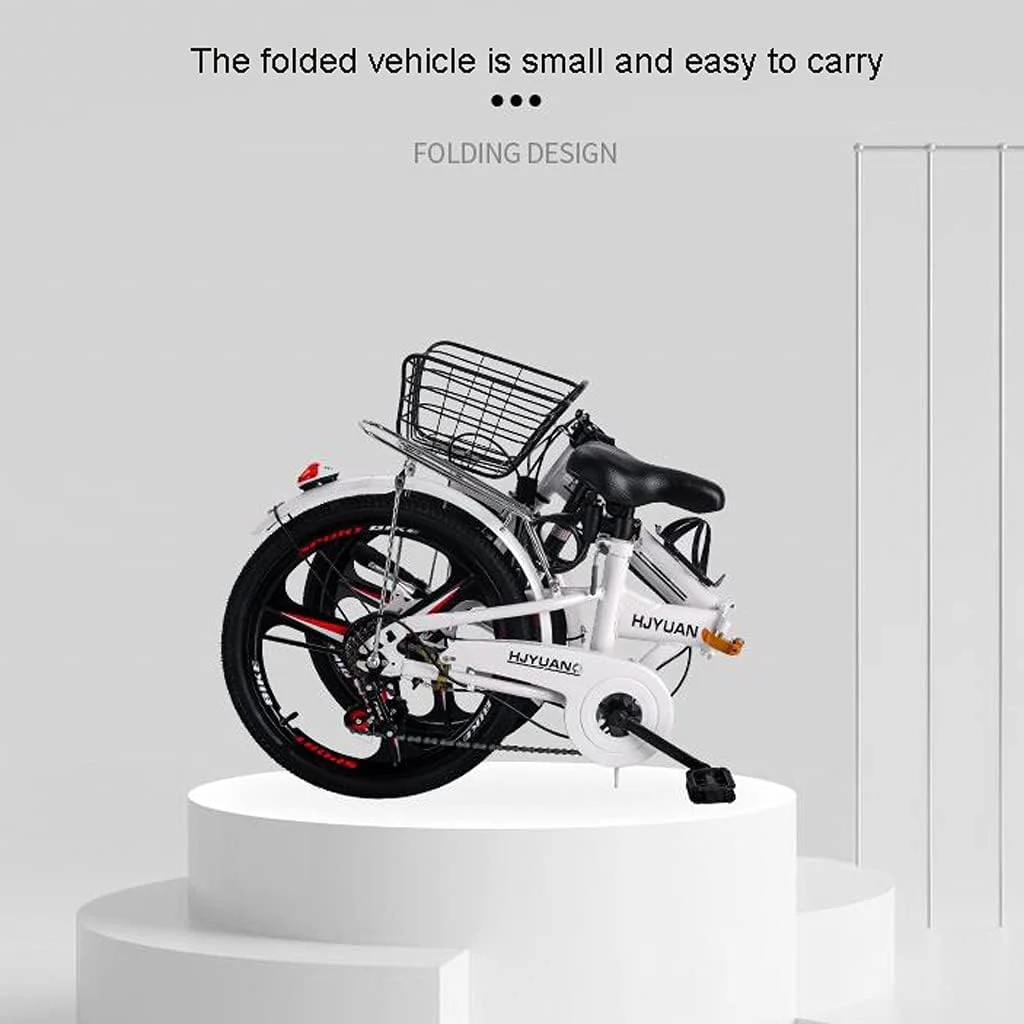 دوچرخه تاشو سبک وزن با چرخ های 20 اینچی، دارای گلگیر، باربند و زین راحت، مناسب شهر، رفت و آمد شهری، بانوان، آقایان، پسران، دختران و دانشجویان