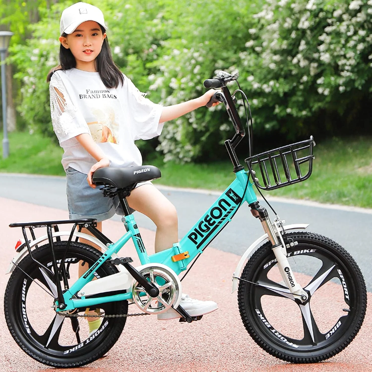 دوچرخه تاشو برای بزرگسالان، مردان و زنان، مینی و جمع و جور، مناسب دانش‌آموزان، کارمندان اداری، شهری، با فریم تاشو فولادی با مقاومت کششی بالا، دارای صندلی عقب و سبد