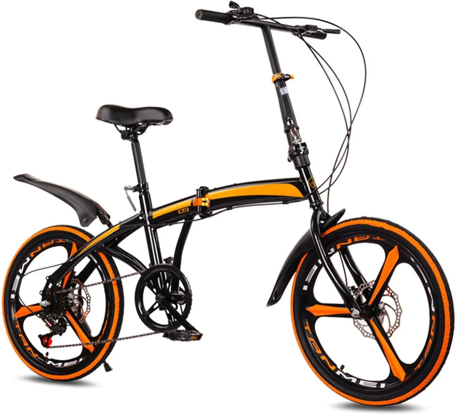 دوچرخه تاشو شهری فوق سبک قابل حمل تاشو، سبک یکپارچهسازی با سیستمعامل، مناسب برای مردان و زنان بزرگسال، مناسب برای سفرهای خارج از منزل، سایز ۱۶ اینچ