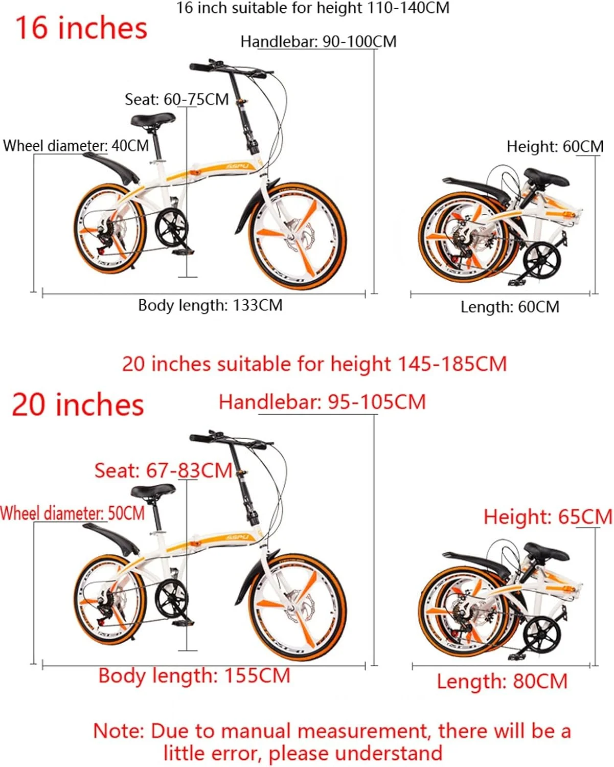 دوچرخه تاشو شهری فوق سبک قابل حمل تاشو، سبک یکپارچهسازی با سیستمعامل، مناسب برای مردان و زنان بزرگسال، مناسب برای سفرهای خارج از منزل، سایز ۱۶ اینچ دوچرخه تاشو شهری فوق سبک قابل حمل تاشو، سبک یکپارچهسازی با سیستمعامل، مناسب برای مردان و زنان بزرگسال، مناسب برای سفرهای خارج از منزل، سایز ۱۶ اینچ