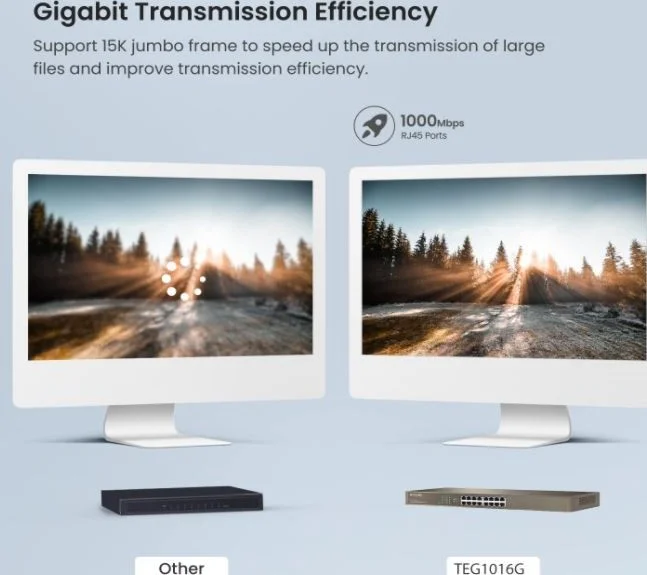 سوئیچ 16 پورت گیگابیتی اترنت Tenda TEG1016G، 1000M، قابل نصب در رک، ظرفیت 32 گیگابیت بر ثانیه، ورودی 100-240 ولت، توان مصرفی <12 وات، Plug & Play | TEG1016Gv8.0 سوئیچ 16 پورت گیگابیتی اترنت Tenda TEG1016G، 1000M، قابل نصب در رک، ظرفیت 32 گیگابیت بر ثانیه، ورودی 100-240 ولت، توان مصرفی <12 وات، Plug & Play | TEG1016Gv8.0