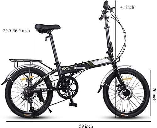 دوچرخه تاشو بزرگسالان، دوچرخه تاشو سبک وزن 20 اینچی با 7 دنده، دوچرخه های مینی با فریم تقویت شده، دوچرخه رفت و آمد، فریم آلومینیومی