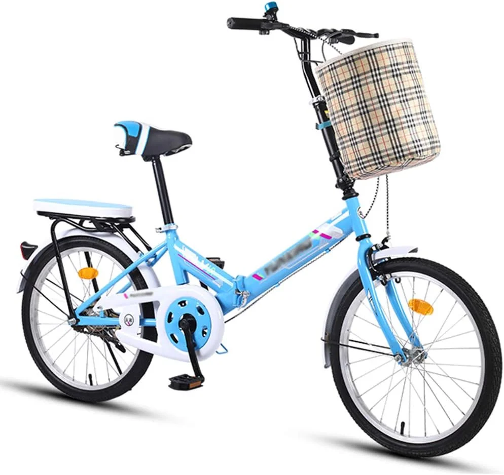 دوچرخه تاشو با براکت، مینی قابل حمل، فوق سبک شهری، کوچک، دانشجویی، مناسب آقایان و بانوان، سایز 16 اینچ / 20 اینچ