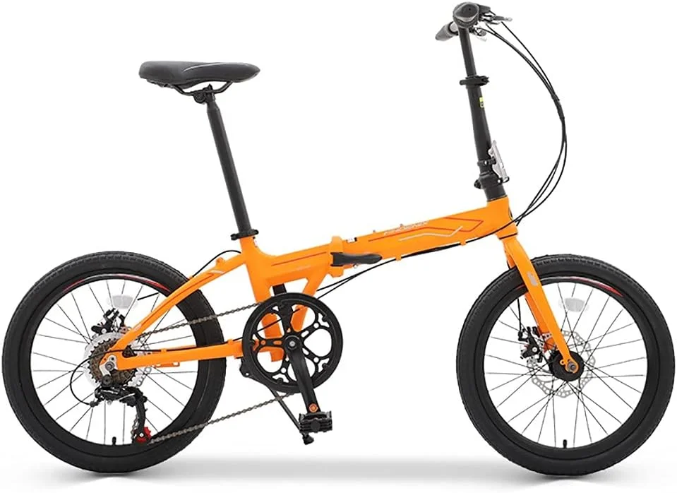 دوچرخه تاشو 20 اینچی 7 سرعته با قابلیت تغییر دنده، مناسب آقایان و بانوان، فوق سبک، دارای چرخ پره ای و فریم تاشو از جنس آلیاژ آلومینیوم