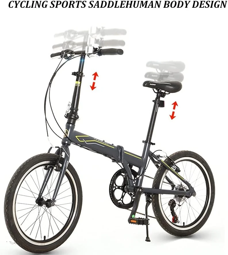 دوچرخه تاشو 20 اینچی 7 سرعته با قابلیت تغییر دنده، مناسب آقایان و بانوان، فوق سبک، دارای چرخ پره ای و فریم تاشو از جنس آلیاژ آلومینیوم