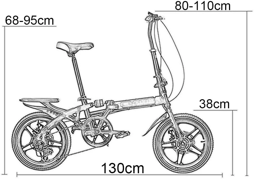 دوچرخه تاشو - دوچرخه تاشو با پایه عقب - دوچرخه شهری سبک وزن با سرعت متغیر برای مردان و زنان دانشجو