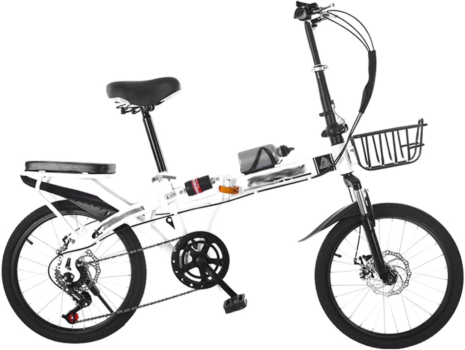 دوچرخه تاشو 20 اینچ/22 اینچ مناسب دانشجویان آقا و خانم، بزرگسالان، کار، فوق سبک، قابل حمل، دارای سرعت متغیر و کمک فنر مدل B 16 اینچ