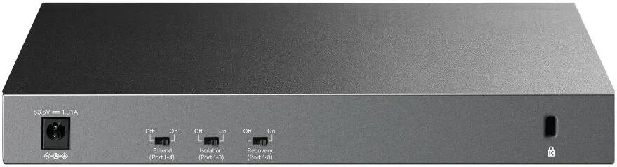 سوییچ رومیزی 10 پورت گیگابیتی TP-Link با 8 پورت PoE+، دارای 9 پورت اترنت RJ45 با قابلیت مذاکره خودکار گیگابیتی و 1 پورت SFP گیگابیتی، ارائه دهنده ظرفیت سوییچینگ تا 20 گیگابیت بر ثانیه، مشکی | LS1210GP