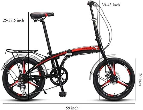 دوچرخه تاشو شهری فولادی کربنی 20 اینچی با رک عقب و ترمز دیسکی دوبل دوچرخه تاشو شهری فولادی کربنی 20 اینچی با رک عقب و ترمز دیسکی دوبل