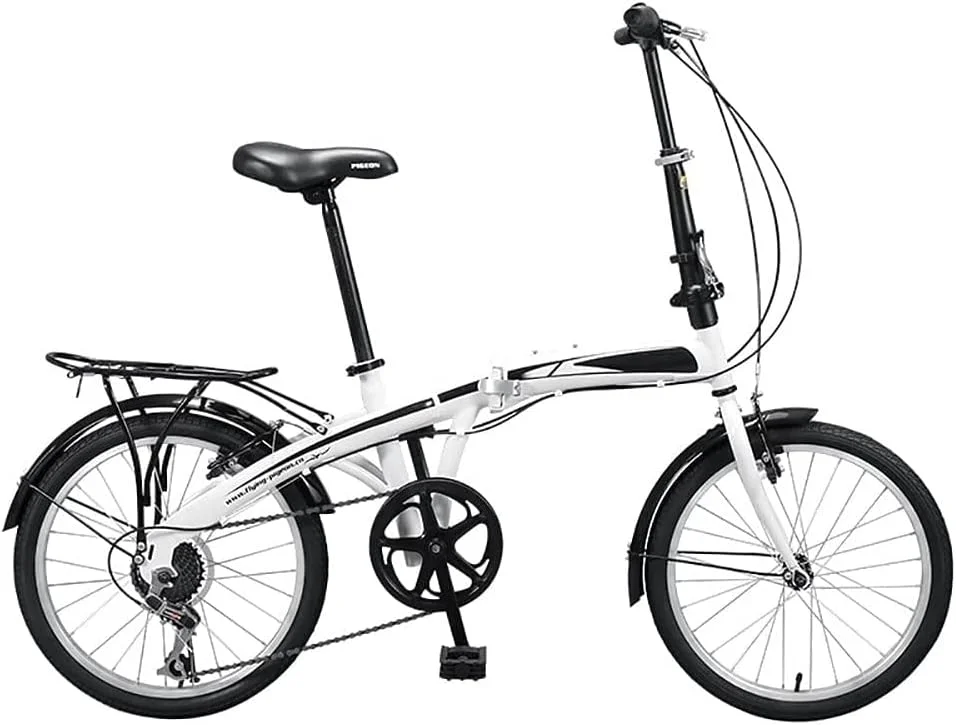 دوچرخه تاشو 20 اینچی با 7 دنده و سیستم تاشو سریع - سفید