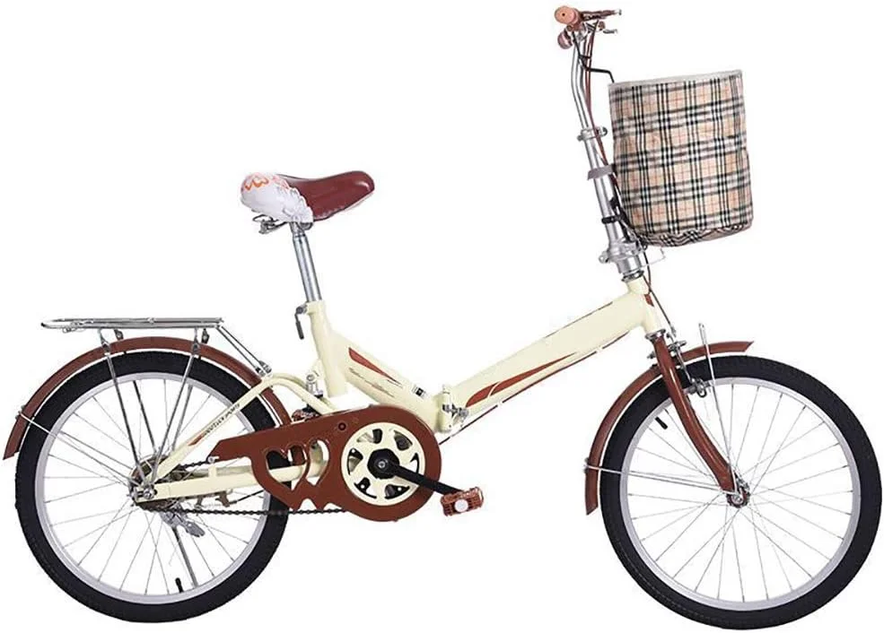 دوچرخه تاشو شهری بزرگسال، قابل حمل، 20 اینچی، دارای باربند عقب، مناسب برای دانشجویان، محیط شهری و رفت و آمد به محل کار