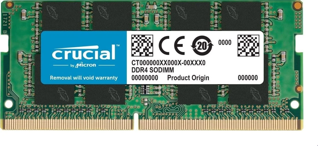 ماژول حافظه کروشیال 16 گیگابایت DDR4 SODIMM، سرعت کلاک 3200 مگاهرتز، زمان‌بندی 22-22-22، بدون بافر، ولتاژ حافظه 1.2 ولت، تاخیر CAS 22 | CB16GS3200