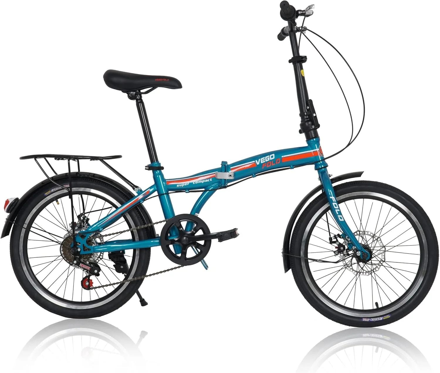 دوچرخه تاشو وگو فولد 6 سرعته سایز 20 اینچ - آبی