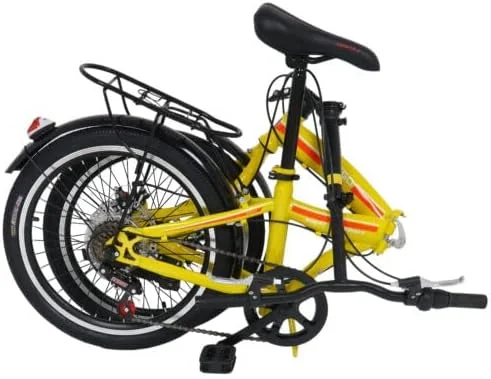 دوچرخه تاشو وگو فولد، 6 دنده، سایز 20 اینچ، زرد دوچرخه تاشو وگو فولد، 6 دنده، سایز 20 اینچ، زرد