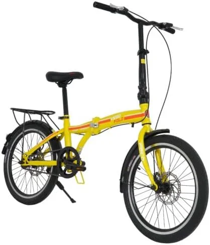 دوچرخه تاشو وگو فولد تک سرعته سایز 20 اینچ، زرد دوچرخه تاشو وگو فولد تک سرعته سایز 20 اینچ، زرد