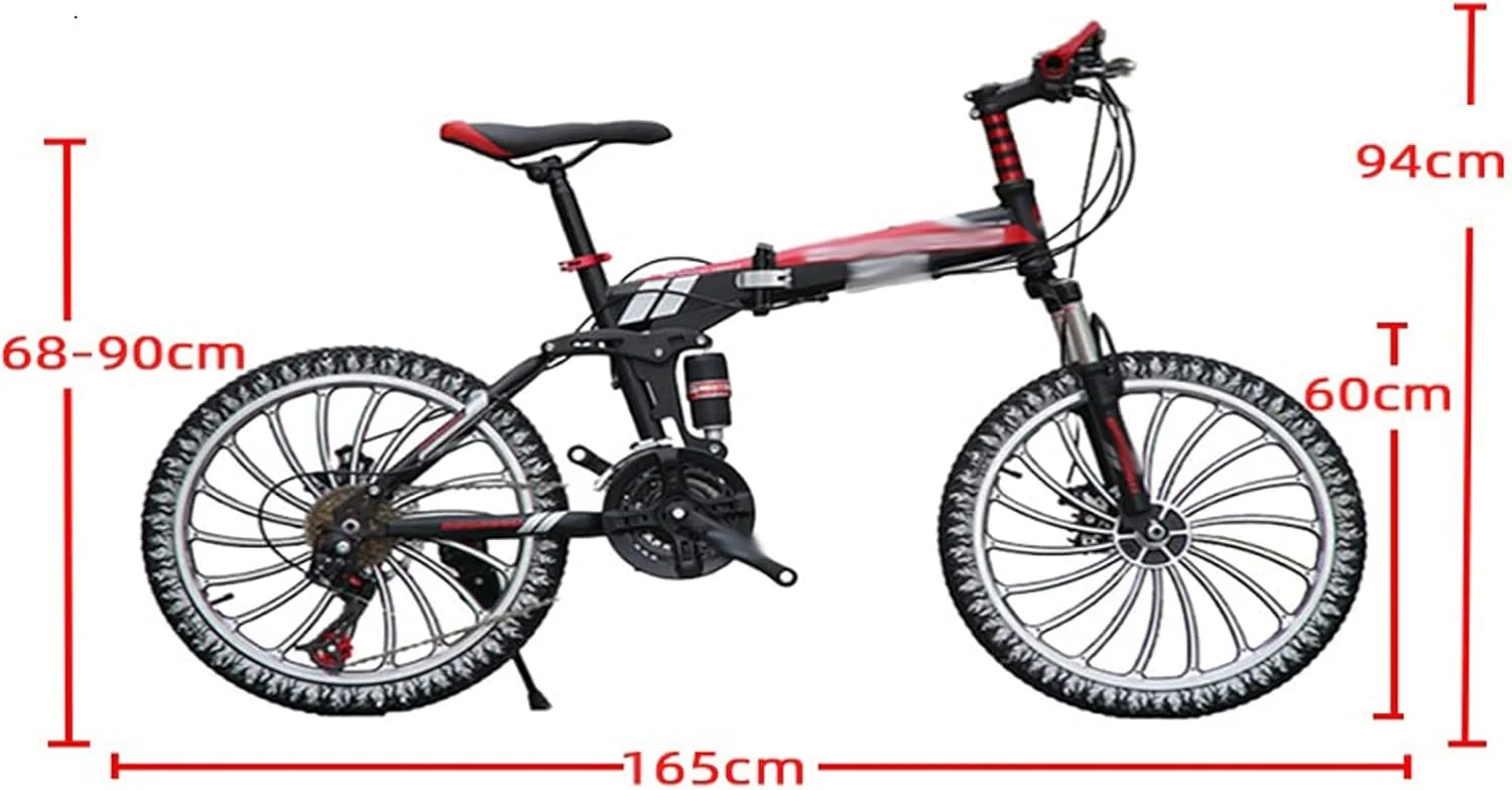 دوچرخه تاشو کوهستانی بزرگسال، چرخ 20 اینچی، 24 دنده، دوچرخه سرعت متغیر مردانه، مسابقه ای، MTB سبک وزن، دوچرخه سواری ورزشی (Hortel)