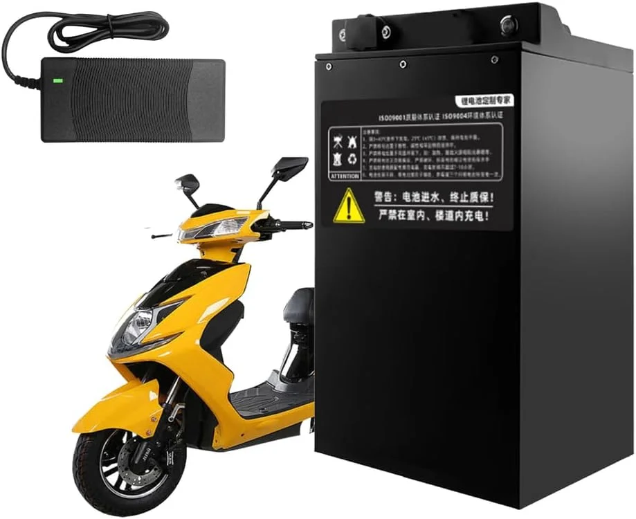 باطری موتور سیکلت برقی 60 ولت 50 آمپر ساعت و 72 ولت 50 آمپر ساعت لیتیوم یون به همراه شارژر برای موتور اسکوتر 0-3600 وات، 60 ولت 50 آمپر ساعت