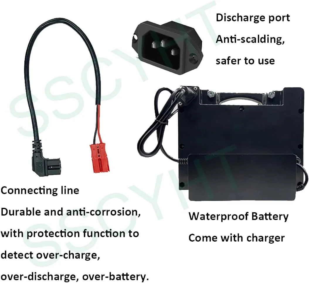 باتری لیتیومی 24 ولت برای ویلچر برقی 10AH 12AH 15AH 18AH 20AH 25AH 30AH 35AH 40AH 45AH 50AH مناسب موتورهای 250W 350W 500W 750W 1000W 1200W