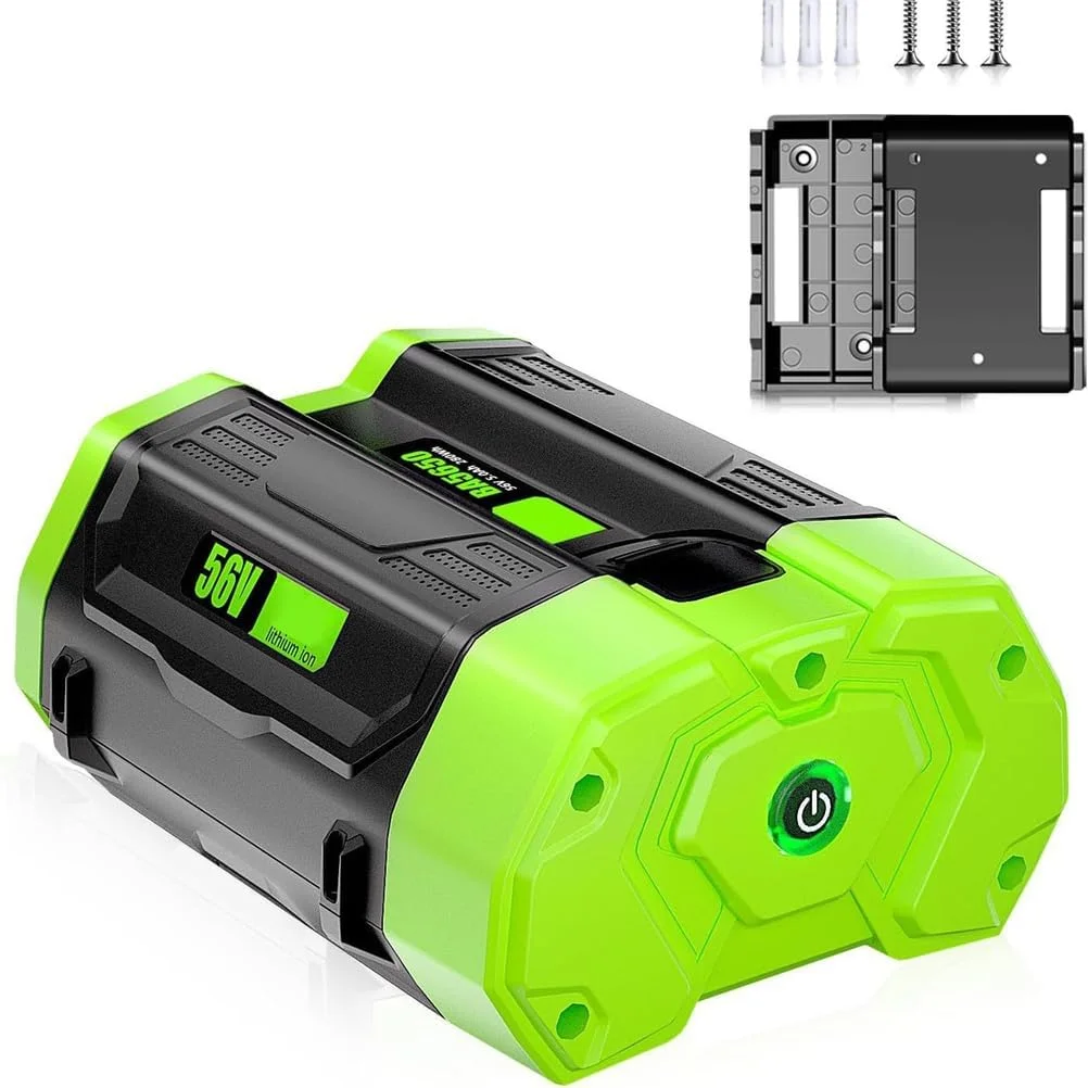 باتری لیتیوم-یونی 56 ولت 4 آمپر ساعت جایگزین برای باتری 56 ولت EGO سازگار با ابزارهای برقی CH3200 CH2800D CH7000 CH5500 CH3200 EGO 56 ولت و نگهدارنده