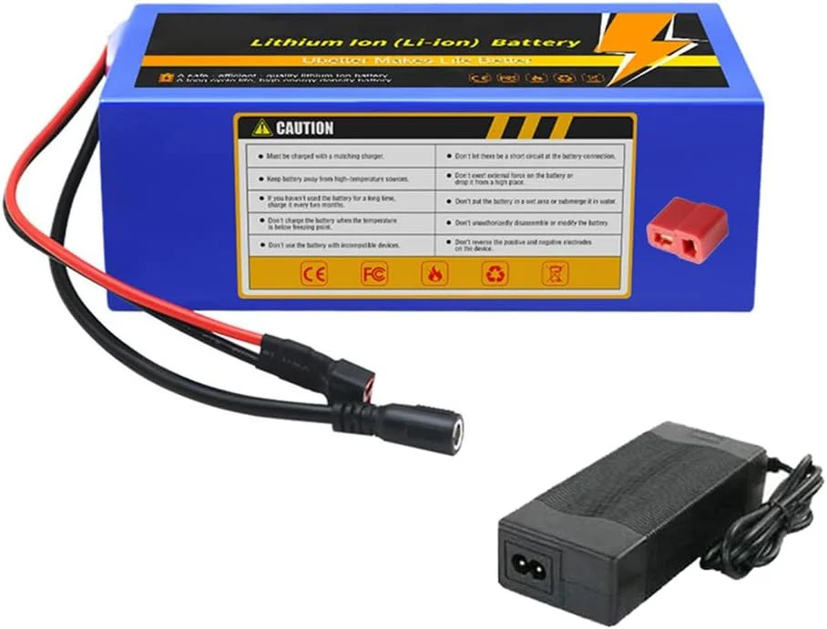 باطری لیتیوم یون 36 ولت 10 آمپر ساعت 14 آمپر ساعت 20 آمپر ساعت 8 آمپر ساعت و باطری دوچرخه برقی 48 ولت 10 آمپر ساعت 14 آمپر ساعت 20 آمپر ساعت 8 آمپر ساعت به همراه شارژر 2 آمپری برای موتور کیت تبدیل چرخ اسکوتر 250-1000 وات