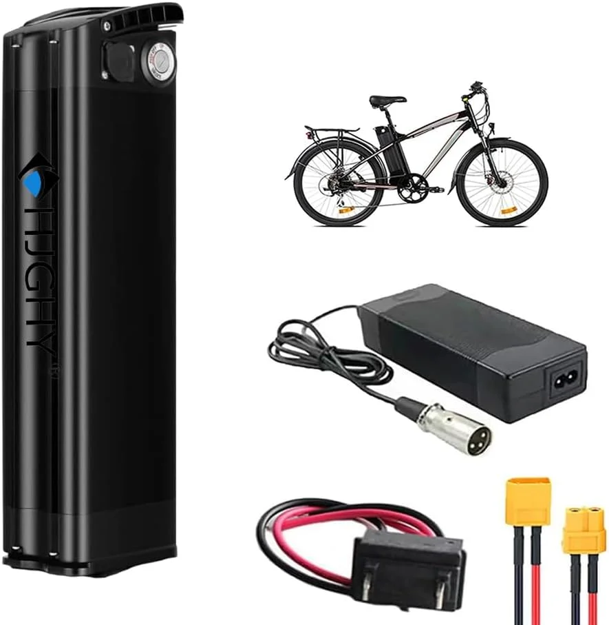 بسته باتری لیتیومی دوچرخه برقی 36 ولت 15 آمپر ساعت 17.5 آمپر ساعت 21 آمپر ساعت جایگزین باتری لیتیوم-یون 48 ولت 13 آمپر ساعت 15 آمپر ساعت 18 آمپر ساعت برای کیت موتور دوچرخه کوهستانی 0-900 وات با شارژر، 2 پین، 36 ولت 17.5 آمپر ساعت