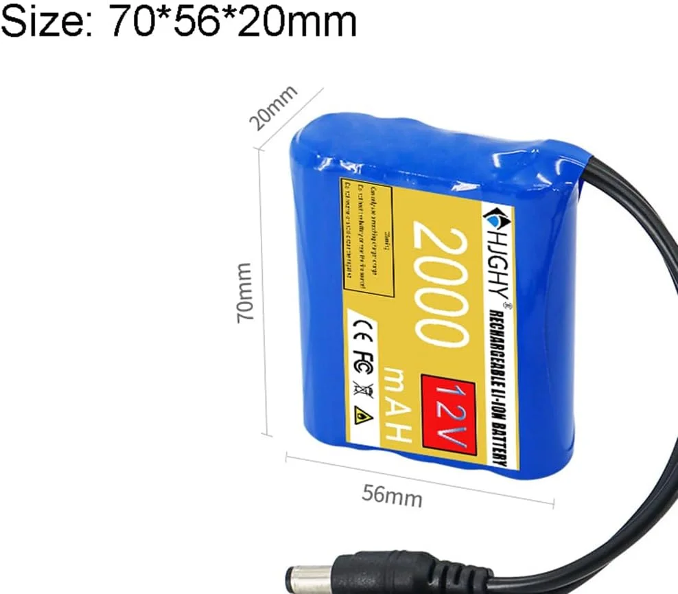 بسته باتری لیتیومی قابل شارژ DC 12 ولت 2000mAh 2500mAh 3000mAh 4000mAh 5000mAh 6000mAh 8000mAh باتری های لیتیوم یونی جایگزین