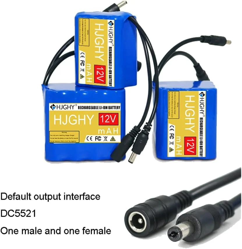 بسته باتری لیتیومی قابل شارژ DC 12 ولت 2000mAh 2500mAh 3000mAh 4000mAh 5000mAh 6000mAh 8000mAh باتری های لیتیوم یونی جایگزین