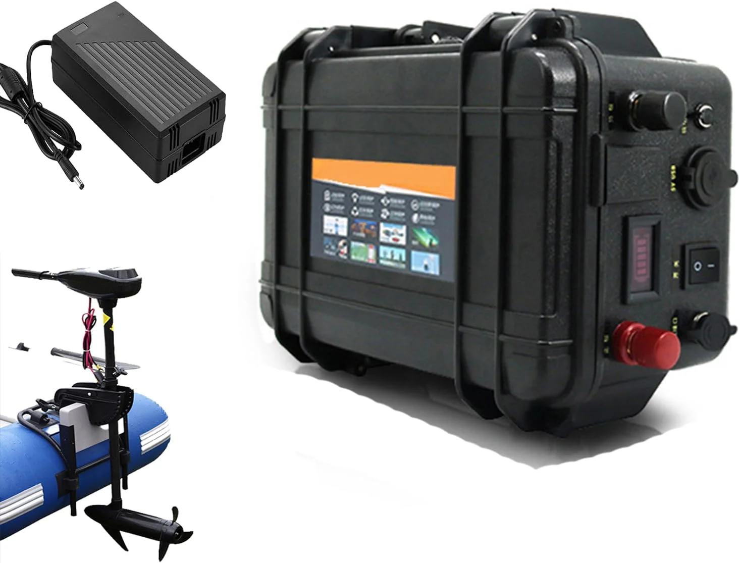 باتری لیتیومی 12 ولت 100 آمپر ساعت، 120 آمپر ساعت و 150 آمپر ساعت مناسب موتور الکتریکی قایق ماهیگیری، قایق موتوری، باتری پیشرانه دریایی برای گلف کارت و RV