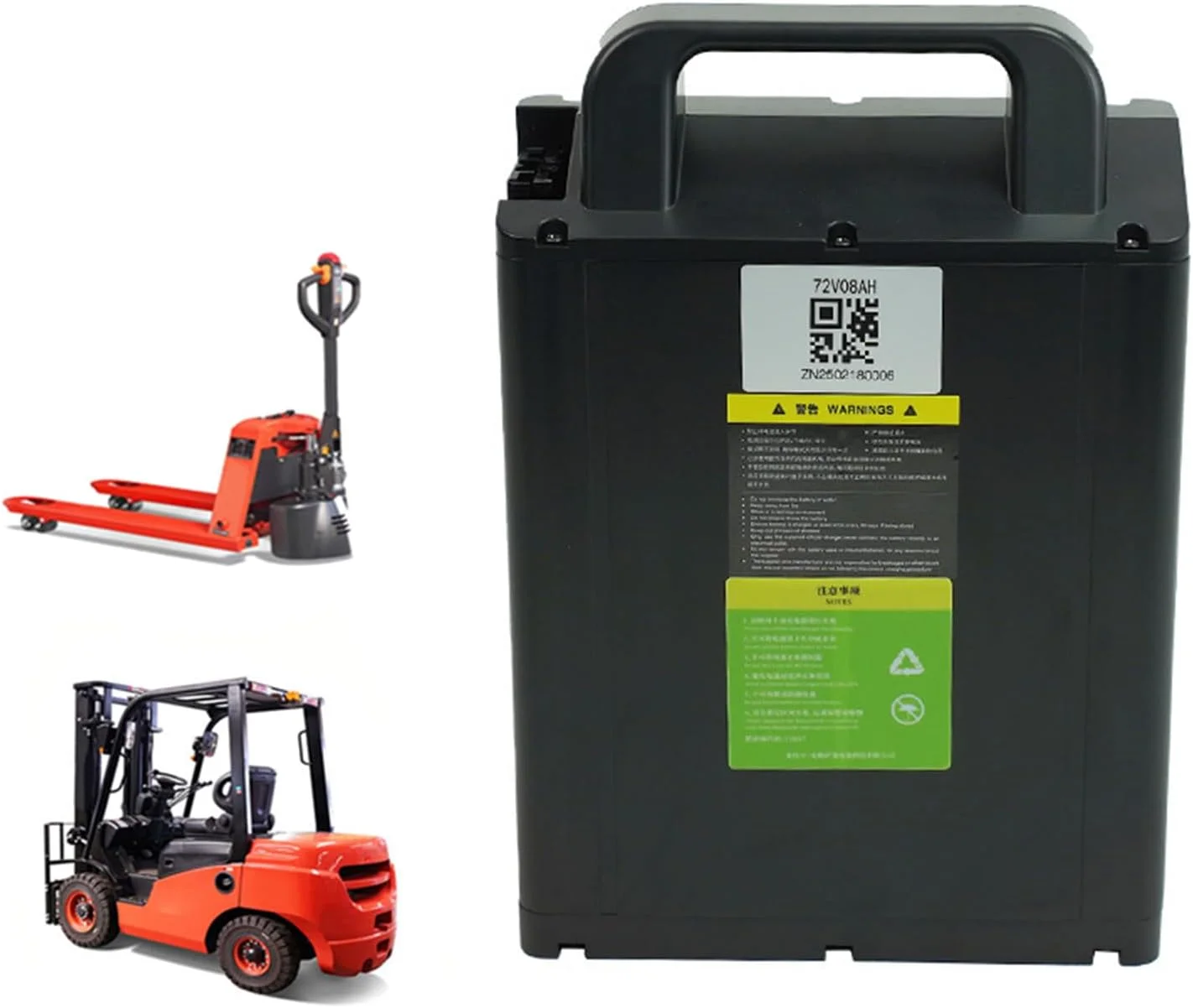 باتری لیتیوم آهن فسفات 72 ولت 8 آمپر ساعت 16 آمپر ساعت برای وسایل حمل و نقل، باتری لیفتراک برقی 72 ولت برای کیت های تبدیل موتور 200W-1200W با دسته قابل حمل