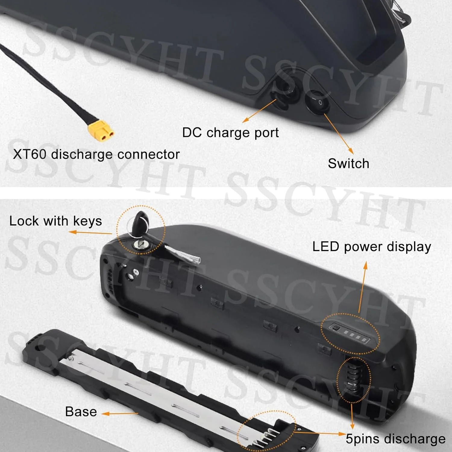 باتری جایگزین دوچرخه برقی 36 ولت 48 ولت 52 ولت 13 آمپر ساعت 17.5 آمپر ساعت 21 آمپر ساعت 24.5 آمپر ساعت لیتیوم یون قابل شارژ برای کیت تبدیل موتور 250 وات 500 وات 750 وات 900 وات